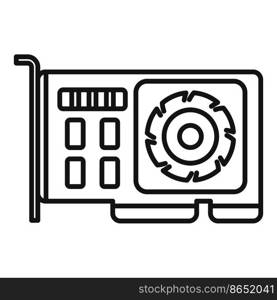 GPU graphic card icon outline vector. Computer pc. Video cpu. GPU graphic card icon outline vector. Computer pc