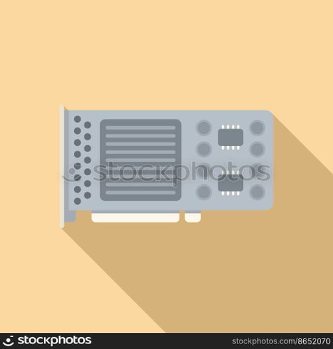 Gpu icon flat vector. Computer card. Chip cpu. Gpu icon flat vector. Computer card