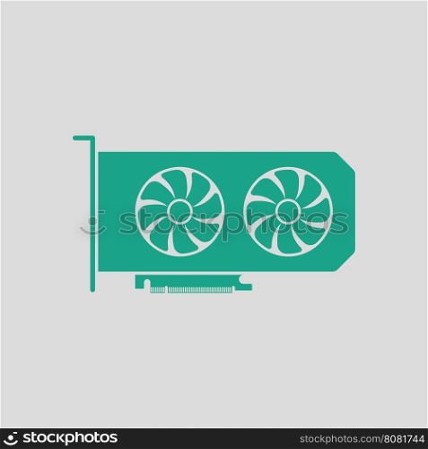 GPU icon. Gray background with green. Vector illustration.