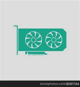 GPU icon. Gray background with green. Vector illustration.