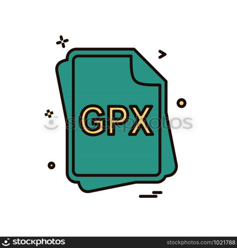 GPX file type icon design vector