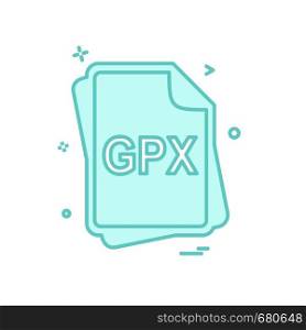 GPX file type icon design vector