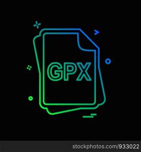 GPX file type icon design vector