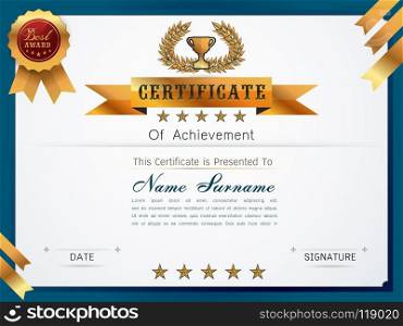 Graceful certificate template with Luxury and modern pattern, Qualification certificate blank template  with elegant,Vector illustration