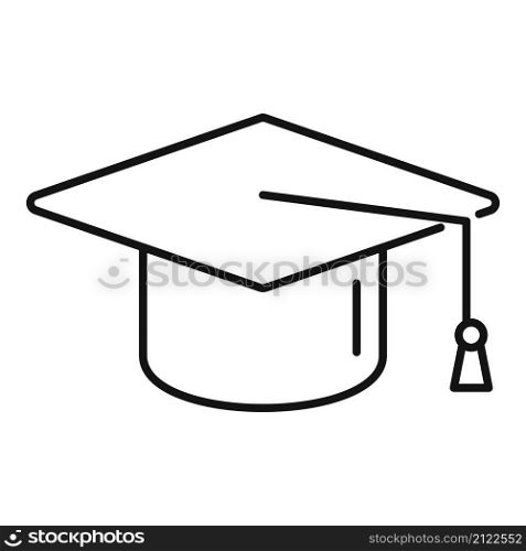 Grad school hat icon outline vector. College diploma. Student graduate. Grad school hat icon outline vector. College diploma