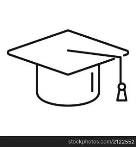 Grad school hat icon outline vector. College diploma. Student graduate. Grad school hat icon outline vector. College diploma