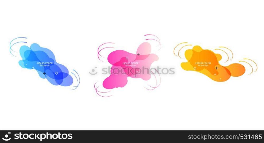 Gradient geometric banners with flowing liquid shapes. Dynamic Fluid design for logo, flyers or presentstion. Abstract vector background.. Gradient geometric banners with flowing liquid shapes. Dynamic Fluid design for logo, flyers or presentstion. Abstract vector background