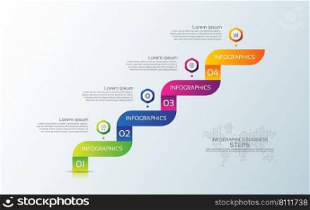 Gradient infographic business element with 4 step