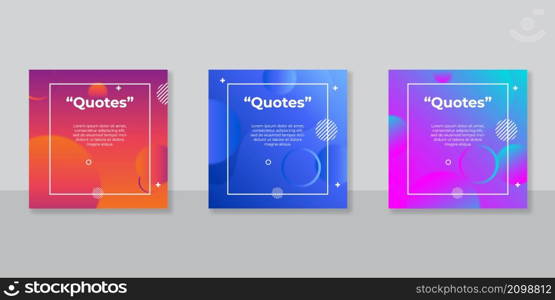 Gradient inspirational quotes social media post collection