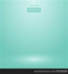Gradient of blur turquoise green mint color background studio, vector eps10
