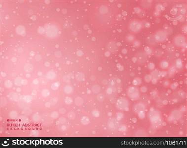 Gradient pink color background with abstraction of bokeh pattern, illustration vector eps10