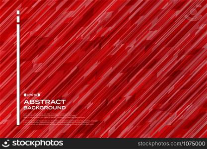 Gradient red futuristical strip line pattern background, vector eps10