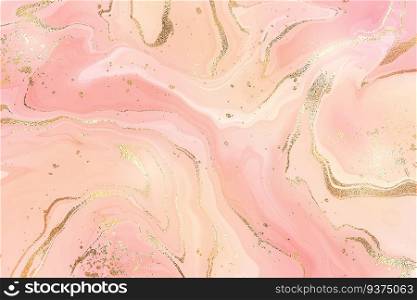 Gradient rose liquid marble or watercolor background with glitter foil textured stripes. Pink marbled alcohol ink drawing effect. Vector illustration design template for wedding invitation.. Gradient rose liquid marble or watercolor background with glitter foil textured stripes. Pink marbled alcohol ink drawing effect. Vector illustration design template for wedding invitation
