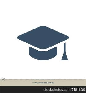 Graduate Cap Education Icon Vector Logo Template Illustration Design. Vector EPS 10.