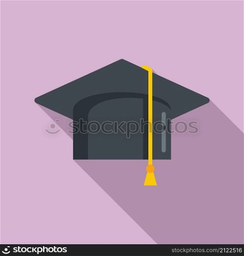 Graduate cap icon flat vector. Diploma hat. University student. Graduate cap icon flat vector. Diploma hat