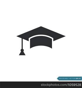 Graduate Cap Icon Vector Template