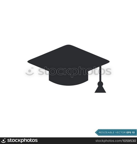 Graduate Cap Icon Vector Template