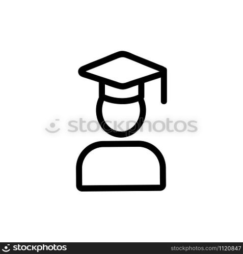 graduate college icon vector. A thin line sign. Isolated contour symbol illustration. graduate college icon vector. Isolated contour symbol illustration