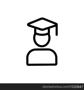 graduate college icon vector. A thin line sign. Isolated contour symbol illustration. graduate college icon vector. Isolated contour symbol illustration