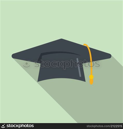 Graduate hat icon flat vector. School college. Academic cap. Graduate hat icon flat vector. School college