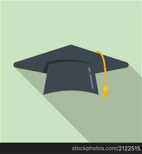 Graduate hat icon flat vector. School college. Academic cap. Graduate hat icon flat vector. School college
