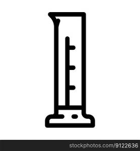 graduated cylinder chemical glassware lab line icon vector. graduated cylinder chemical glassware lab sign. isolated contour symbol black illustration. graduated cylinder chemical glassware lab line icon vector illustration