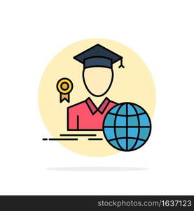 Graduation, Avatar, Graduate, Scholar Abstract Circle Background Flat color Icon