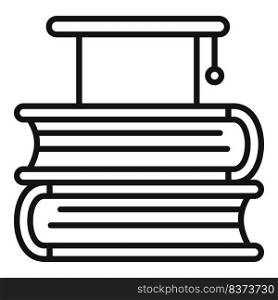 Graduation book stack icon outline vector. University study. Career skill. Graduation book stack icon outline vector. University study