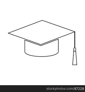 Graduation cap black icon .