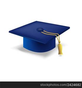 Graduation cap. Design element. For banners, posters, leaflets and brochures.