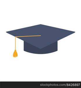 Graduation cap. Education hat. Vector isolated on white.. Graduation cap. Education hat.