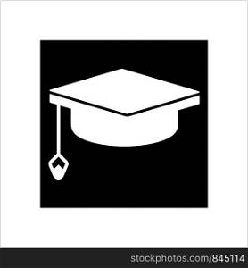 Graduation Cap Icon, Bachelor Cap Icon Vector Art Illustration