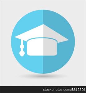 Graduation cap icon on a white background