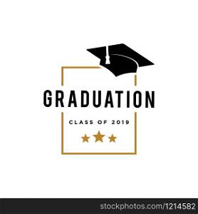 Graduation cap icon related to graduation celebrating logo. Vector eps 10