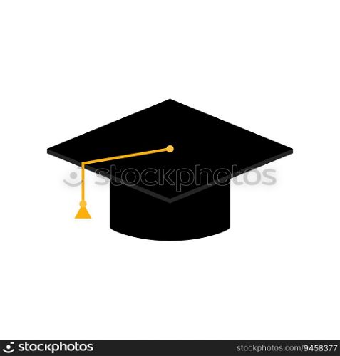 Graduation cap isolated. Vector graduation hat, education caps illustration. Graduation cap isolated