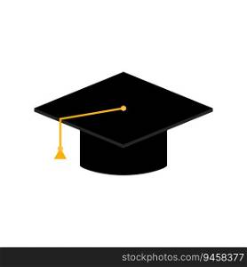 Graduation cap isolated. Vector graduation hat, education caps illustration. Graduation cap isolated