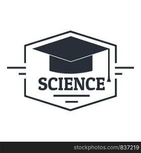 Graduation cap logo. Simple illustration of graduation cap vector logo for web. Graduation cap logo, simple gray style