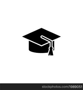 Graduation Cap, Student Education Hat. Flat Vector Icon illustration. Simple black symbol on white background. Graduation Cap, Student Education Hat sign design template for web and mobile UI element. Graduation Cap, Student Education Hat. Flat Vector Icon illustration. Simple black symbol on white background. Graduation Cap, Student Education Hat sign design template for web and mobile UI element.