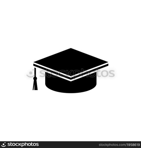 Graduation Cap, Student Toga Hat. Flat Vector Icon illustration. Simple black symbol on white background. Graduation Cap, Student Toga Hat sign design template for web and mobile UI element. Graduation Cap, Student Toga Hat. Flat Vector Icon illustration. Simple black symbol on white background. Graduation Cap, Student Toga Hat sign design template for web and mobile UI element.