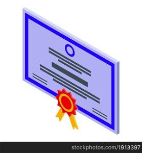 Graduation diploma icon isometric vector. Business certificate. Award template. Graduation diploma icon isometric vector. Business certificate