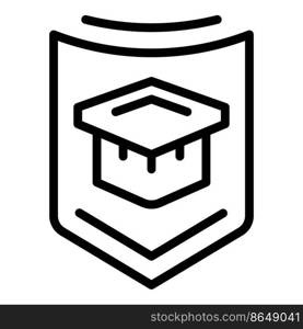 Graduation emblem icon outline vector. College school. Art science. Graduation emblem icon outline vector. College school
