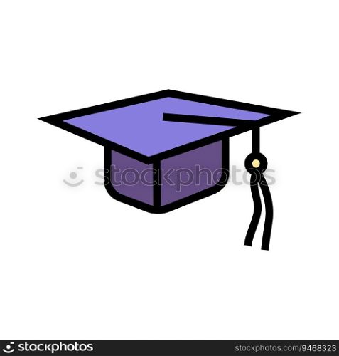 graduation hat cap color icon vector. graduation hat cap sign. isolated symbol illustration. graduation hat cap color icon vector illustration