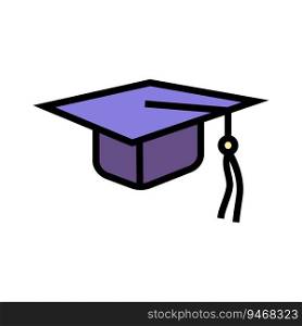 graduation hat cap color icon vector. graduation hat cap sign. isolated symbol illustration. graduation hat cap color icon vector illustration