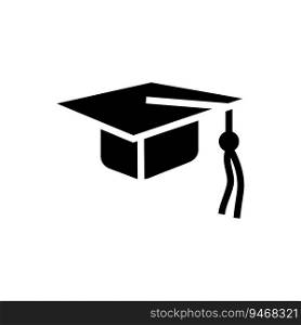 graduation hat cap glyph icon vector. graduation hat cap sign. isolated symbol illustration. graduation hat cap glyph icon vector illustration