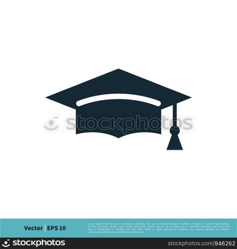 Graduation Hat / Cap Icon Vector Logo Template Illustration Design. Vector EPS 10.