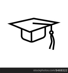 graduation hat cap line icon vector. graduation hat cap sign. isolated contour symbol black illustration. graduation hat cap line icon vector illustration