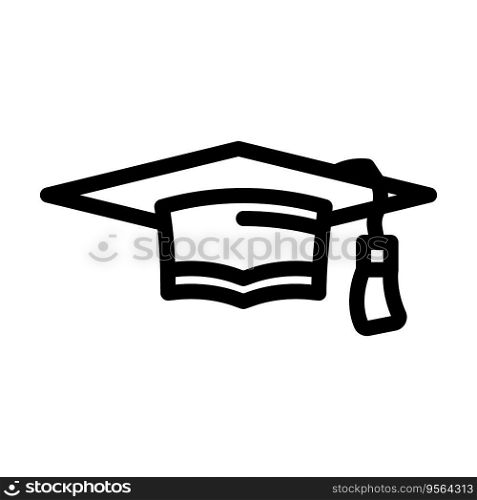 graduation hat cap line icon vector. graduation hat cap sign. isolated contour symbol black illustration. graduation hat cap line icon vector illustration