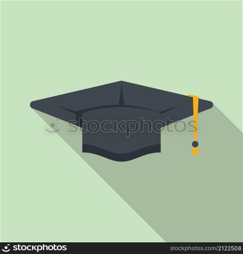 Graduation hat icon flat vector. College diploma. University student. Graduation hat icon flat vector. College diploma