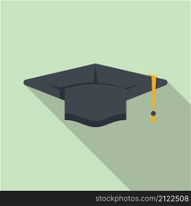 Graduation hat icon flat vector. College diploma. University student. Graduation hat icon flat vector. College diploma