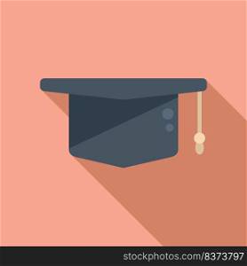 Graduation hat icon flat vector. Diploma graduation. Success master. Graduation hat icon flat vector. Diploma graduation